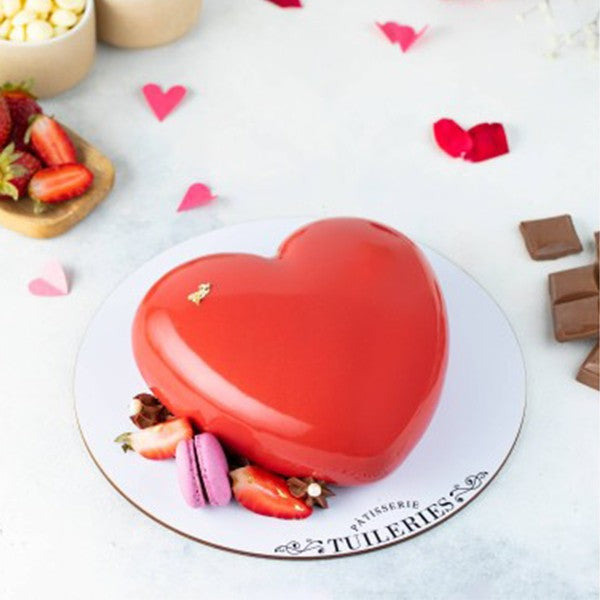 Heart Mirror Glaze Cake /Heart Shape Red Velvet cake Recipe /Eggless Red  Velvet cake Valentine's day - YouTube