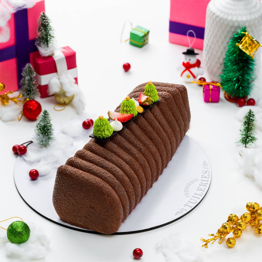 Tuileries Eggless Christmas Bûche (Yule Log Cake)  (1200-1300 grams)