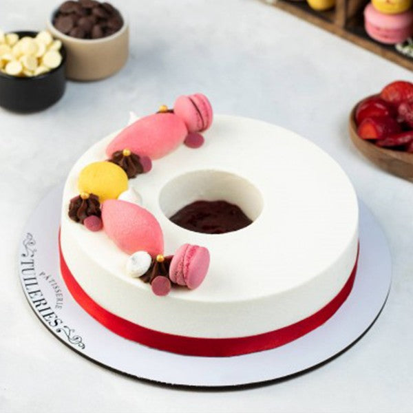 Belgian White Chocolate and Raspberry Cake (1000-1100 grams) Tuileries Patisserie