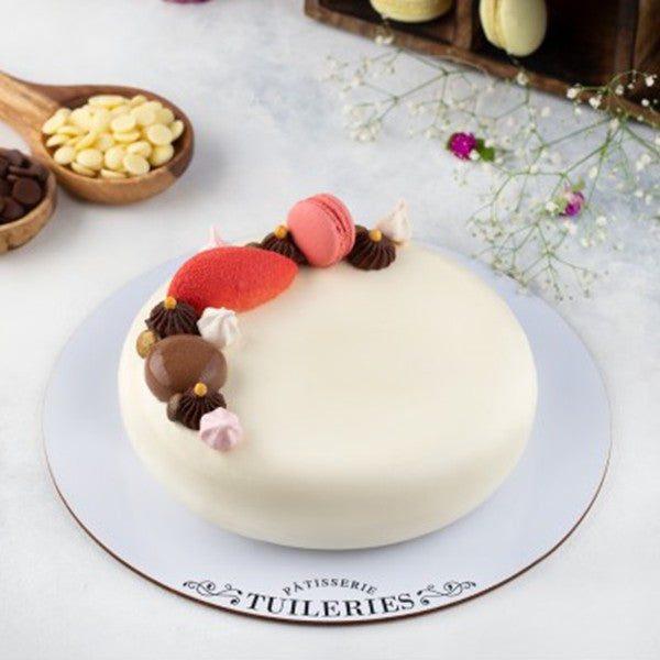 Belgian White Chocolate and Raspberry Cake (500-550 grams) Tuileries Patisserie