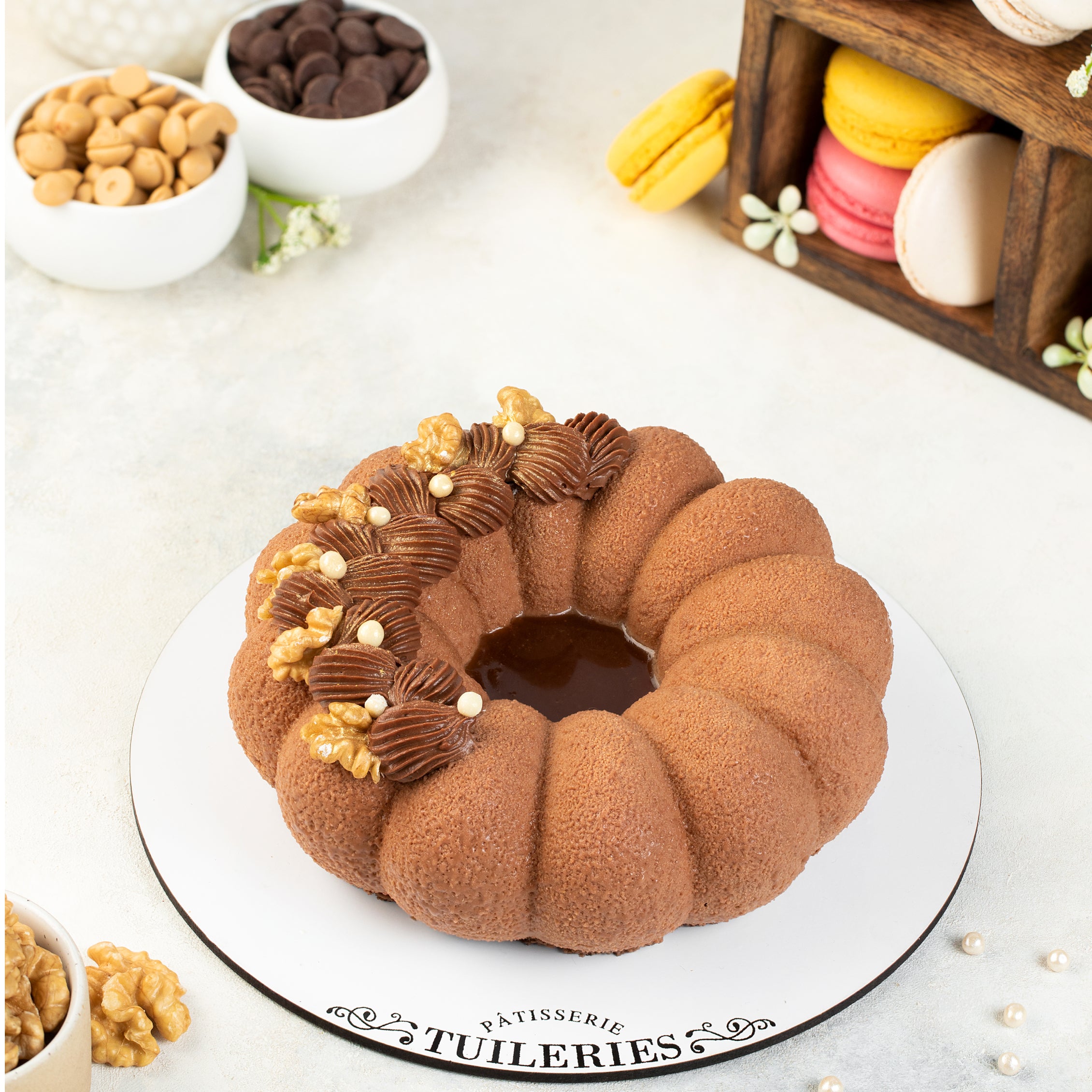 Eggless Caramel and Roasted Walnuts Cake (600-650 gram)